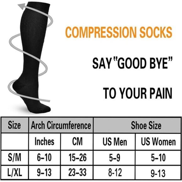 Double Couple 8 Pairs Compression Socks Men Women Knee High Compression - Picture 2 of 8
